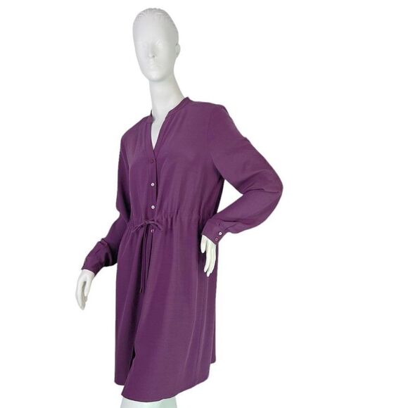 NWT Eileen Fisher Currant Tencel Viscose Crepe Stand Collar Dress Petite Small - Picture 1 of 10